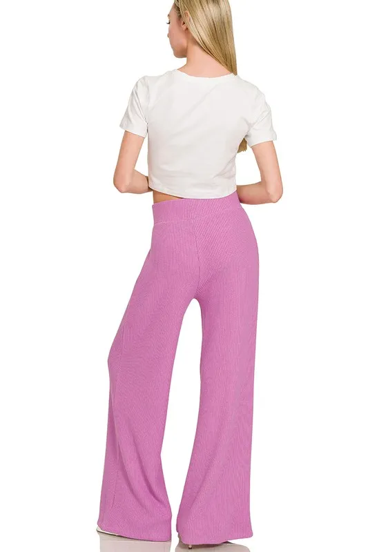 Rolled Sleeve Top and Pants Sweater Set, image 3