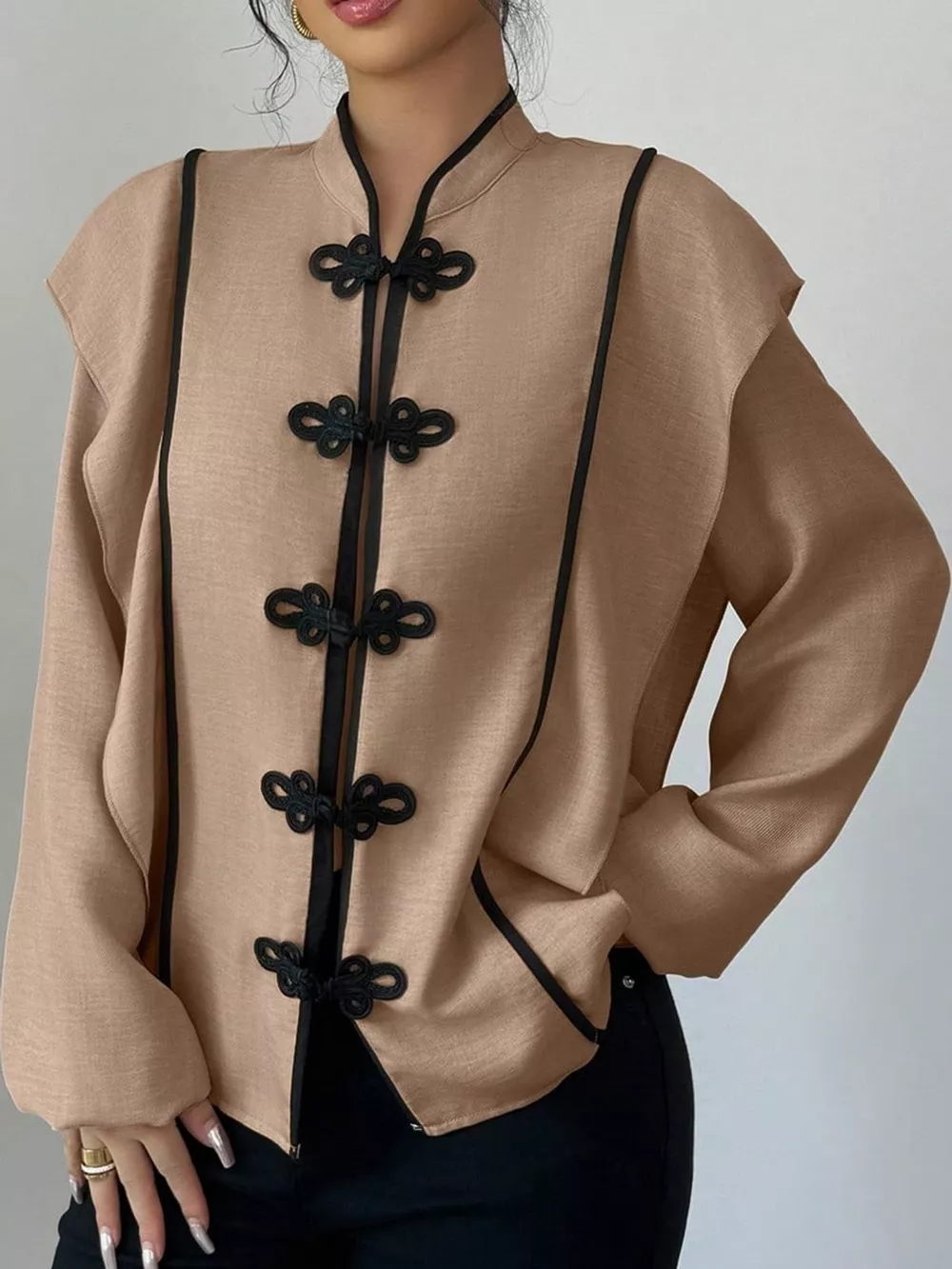 Chinese-Style Mandarin Collar Blouse, image 14