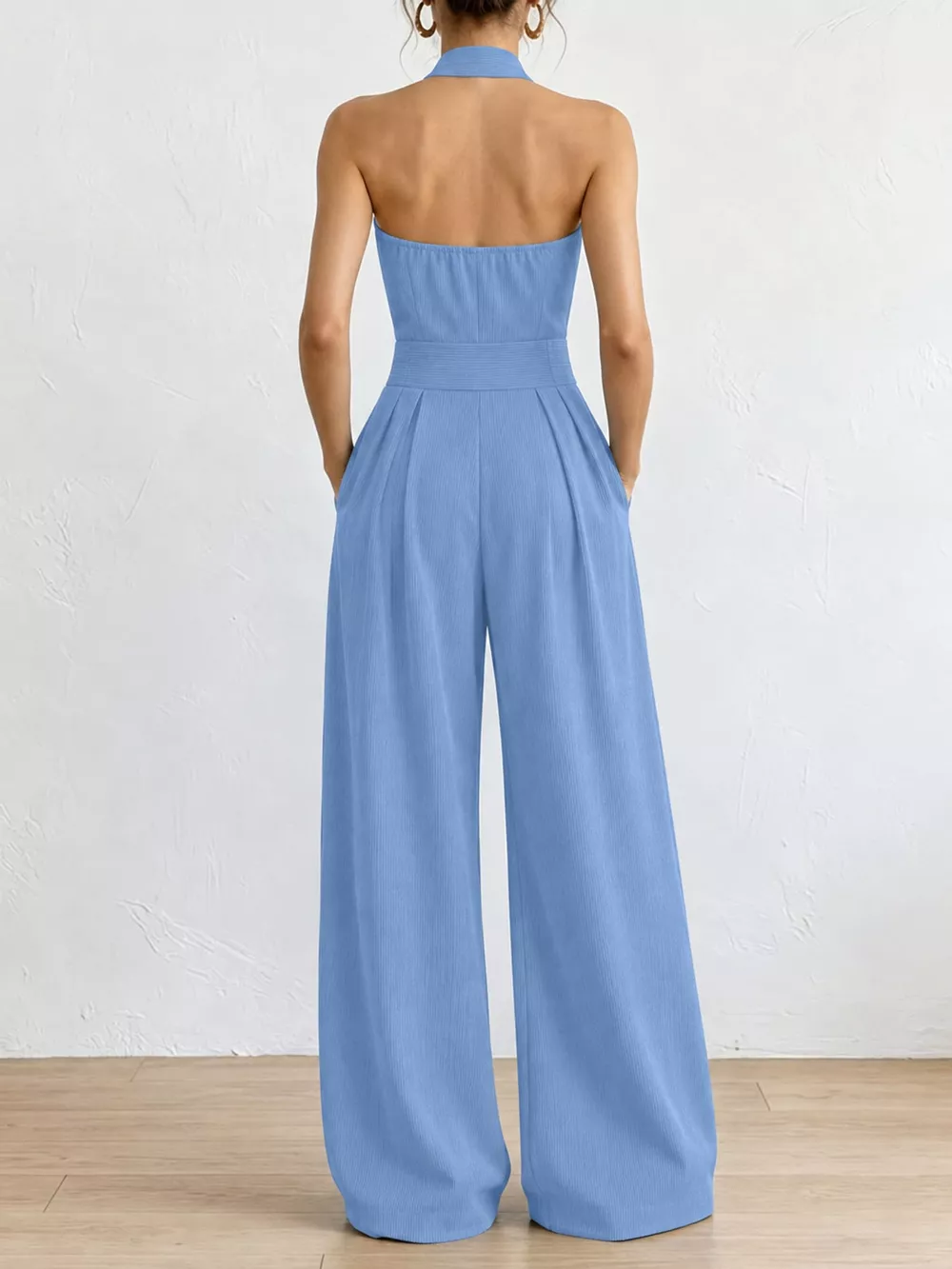 Full Size Halter Neck Wide-Leg Jumpsuit Plus Size, image 29