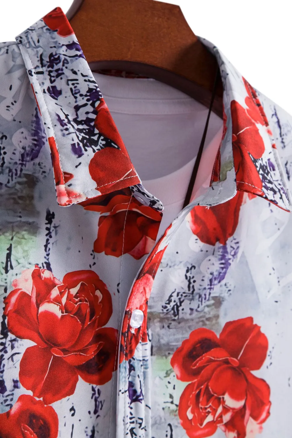 Men's Floral Print Short Sleeve Shirt, image 6