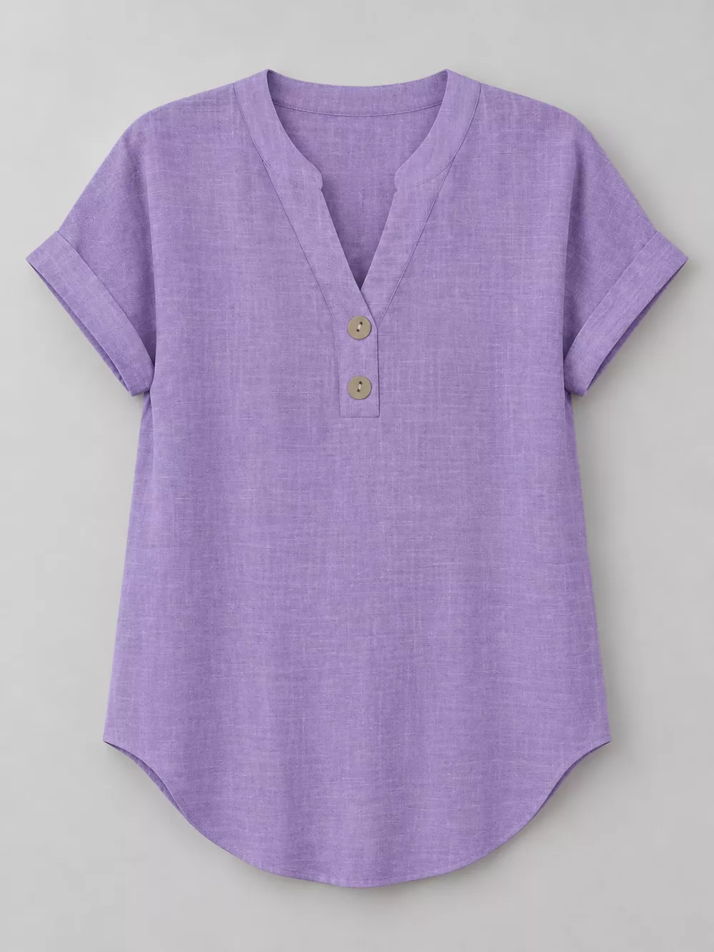 Full Size Button Detail Short Sleeve Blouse Plus Size, image 9
