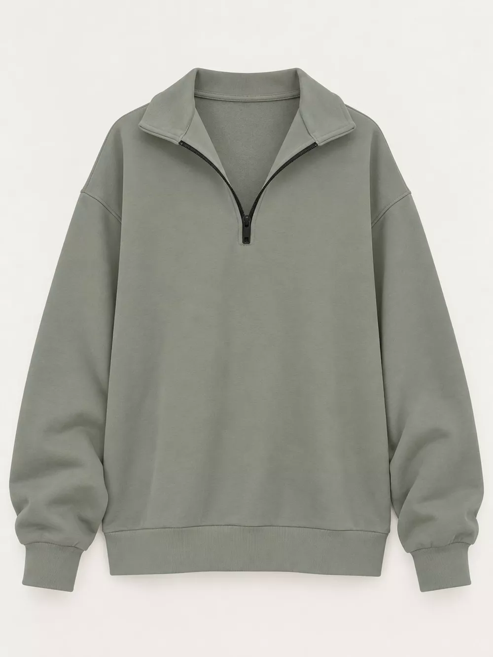 Full Size Quarter-Zip Dropped Shoulder Sweatshirt Plus Size, image 3