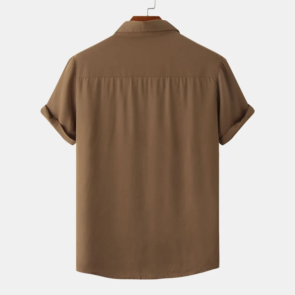 Men's Plus Size Casual Short Sleeve Button Down Shirt, image 9