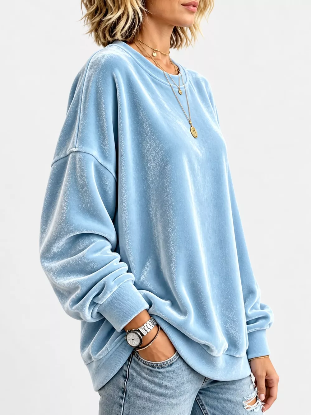 Full Size Crew Neck Drop Shoulder Sweatshirt Plus Size, image 18