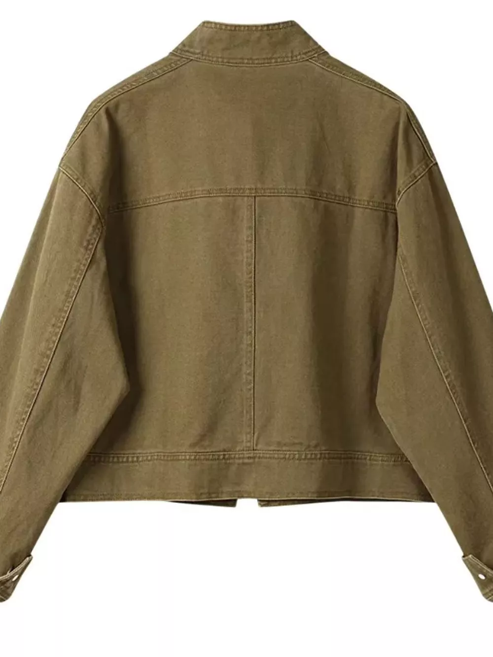 Button Up Dropped Shoulder Denim Jacket, image 4