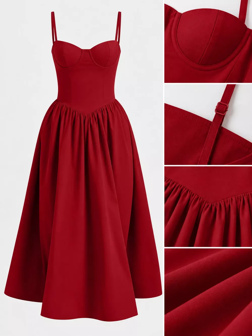 Sweetheart Neck Midi Cami Dress, image 10