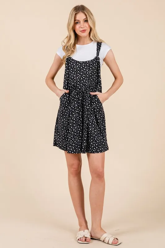 Floral Print Overalls with Pockets