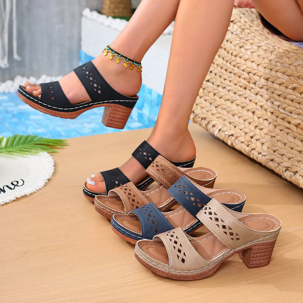Open Toe Block Heel Sandals, image 2