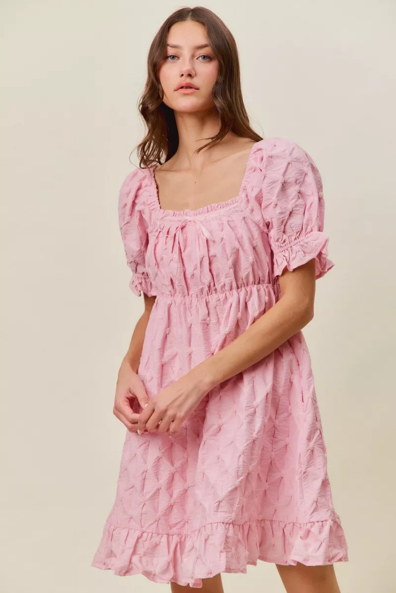 Texture Woven Ruching On Bust Mini Dress, image 5