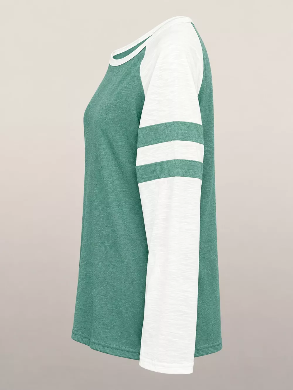 Full Size Color-Block Raglan Sleeve Striped T-Shirt Plus Size, image 11