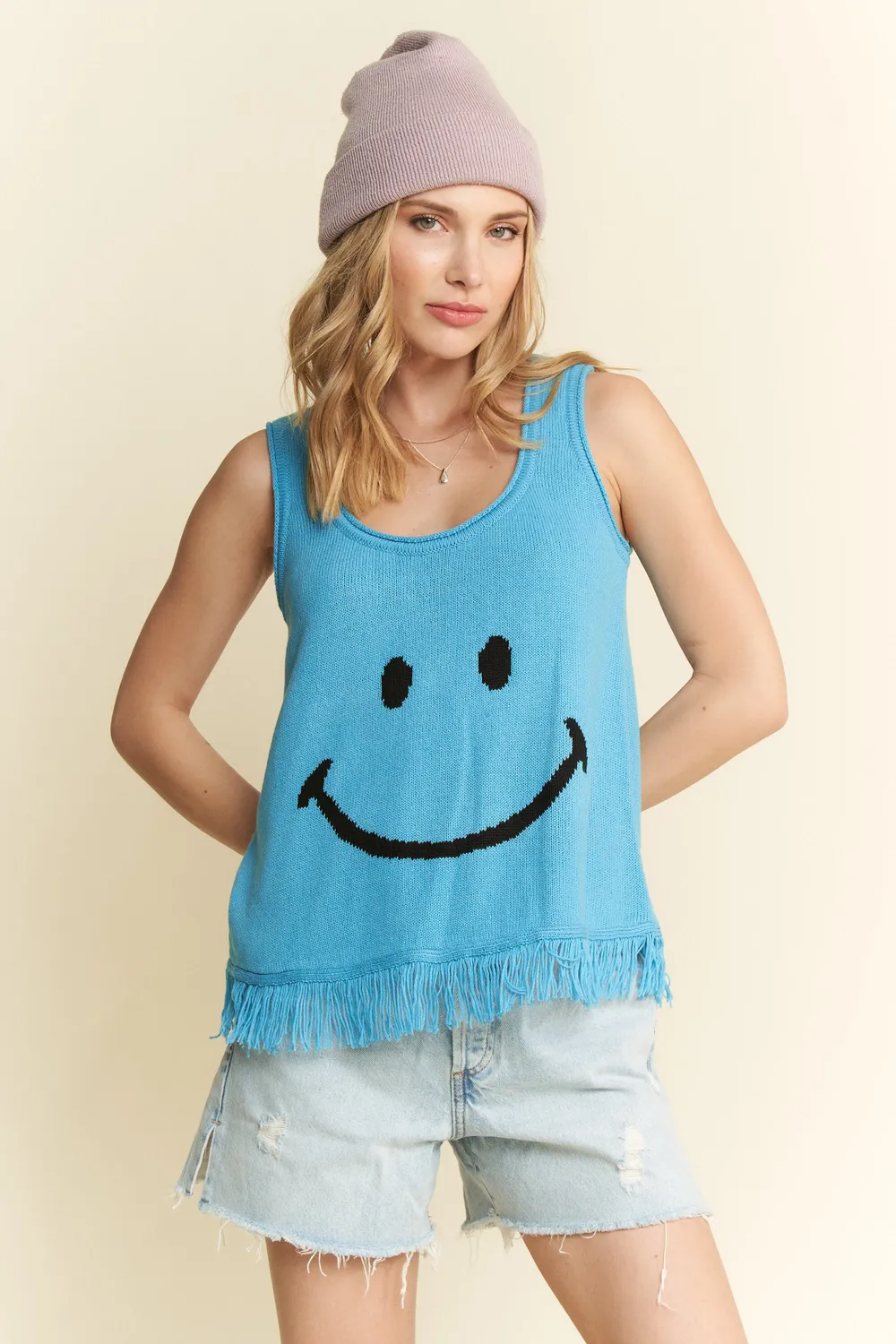 Smiley Fringe Tank Top