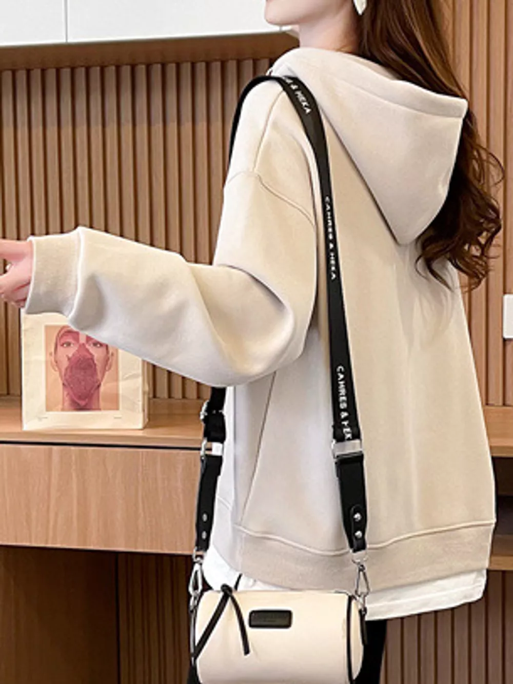 Layered Look Dropped Shoulder Hoodie, image 5