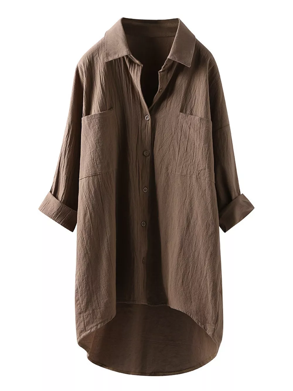 Full Size Casual Button-Down Shirt with Dual Chest Pockets Plus Size, image 14