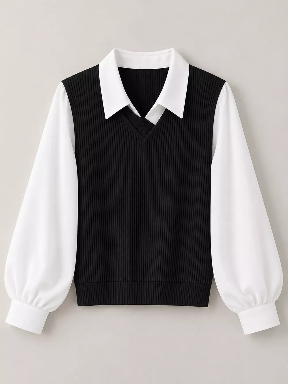 Layered Look Long Sleeve Blouse, image 20