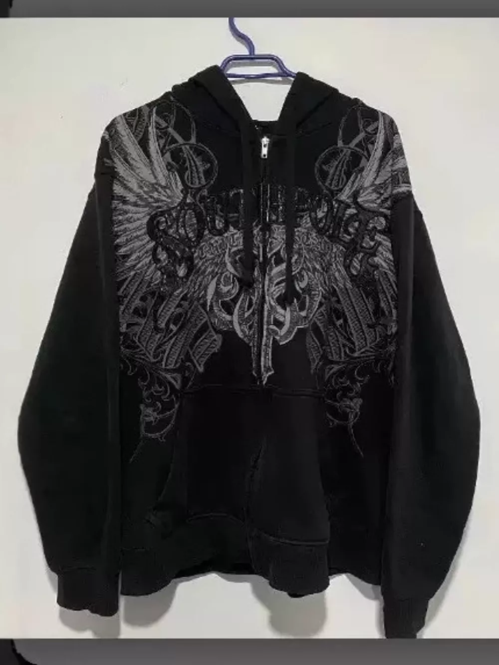 Halloween Gothic Graphic Zip-Up Hoodie, image 4