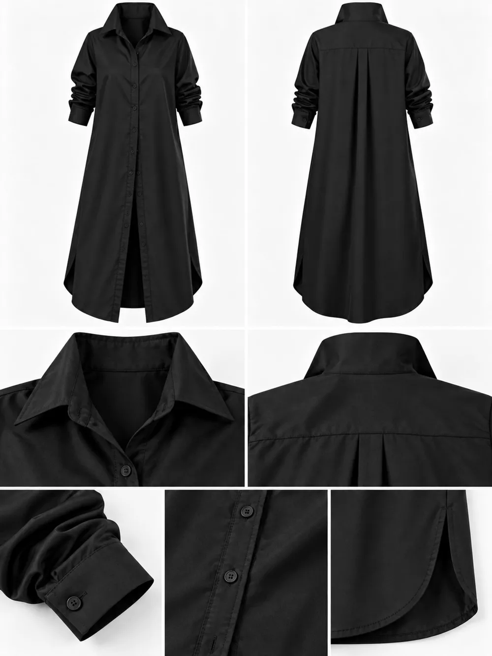 Plus Size Longline Button-Down Shirt, image 12