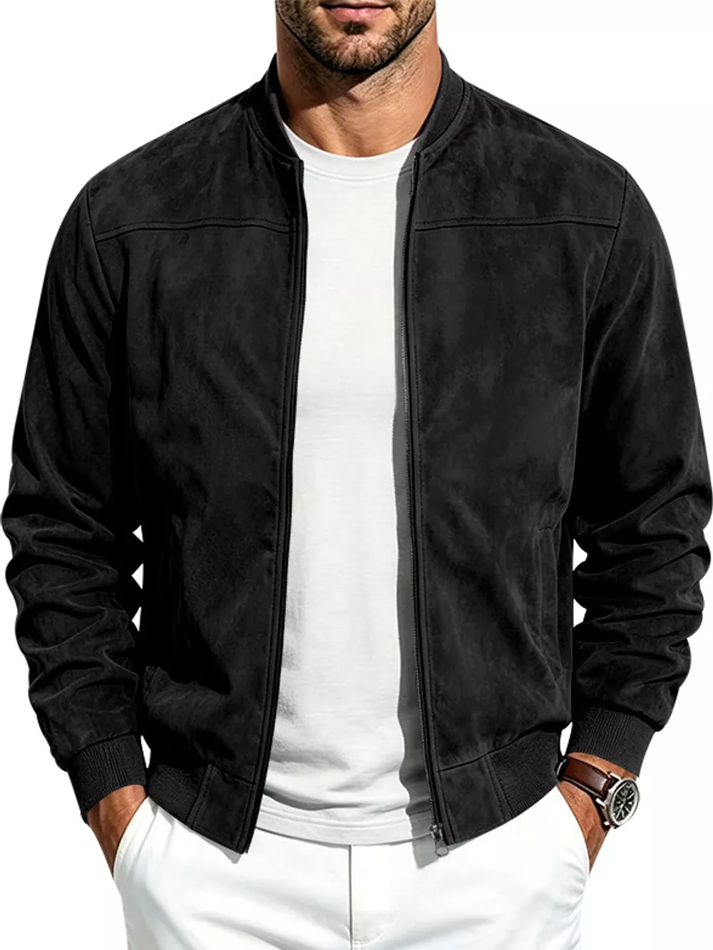 Men's Full Size Zip Up Long Sleeve Jacket Plus Size, image 7