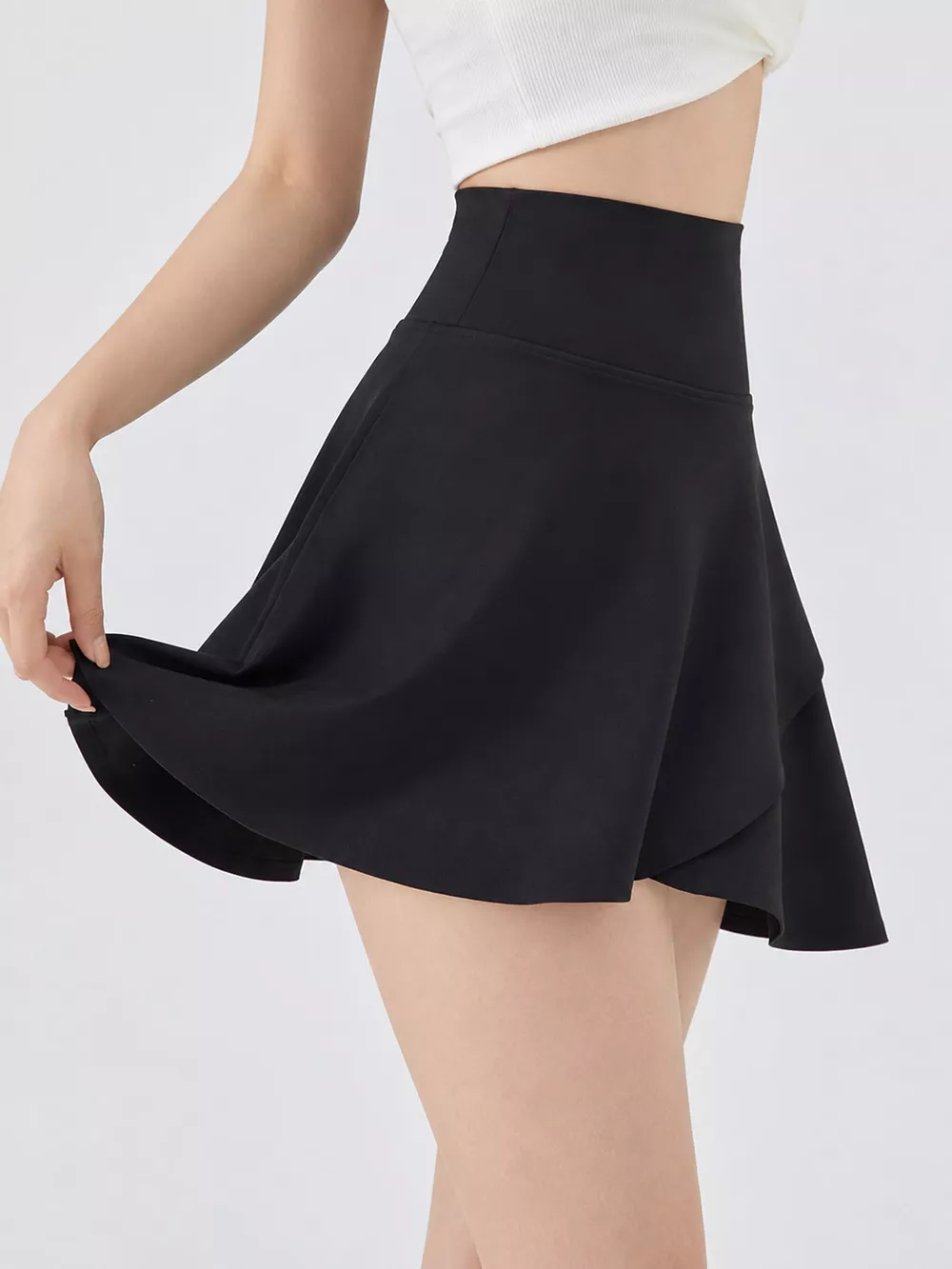 Full Size High-Waisted Flared Athletic Skirt with Breathable Performance Fabric Plus Size, image 28