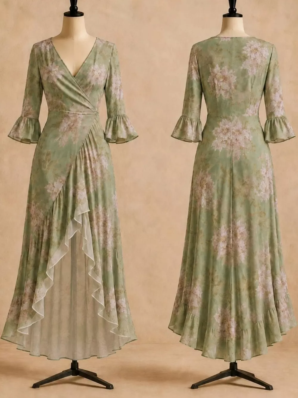 High-Low Ruffled Maxi Dress, image 17