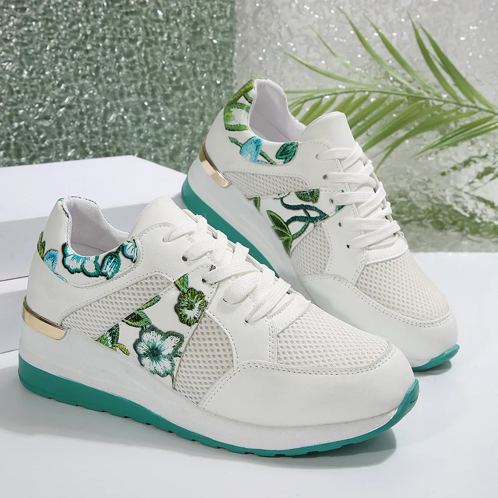 Floral Mesh Wedge Athletic, image 5