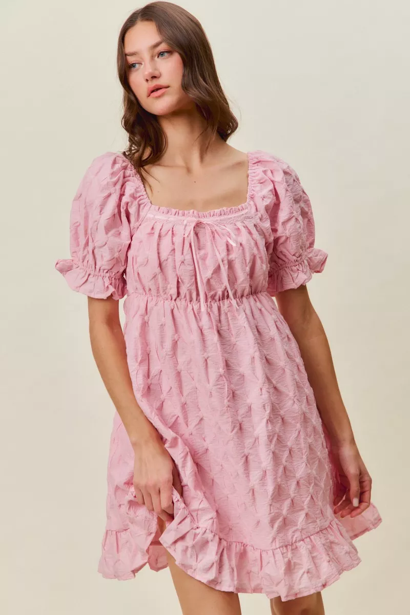 Texture Woven Ruching On Bust Mini Dress, image 6