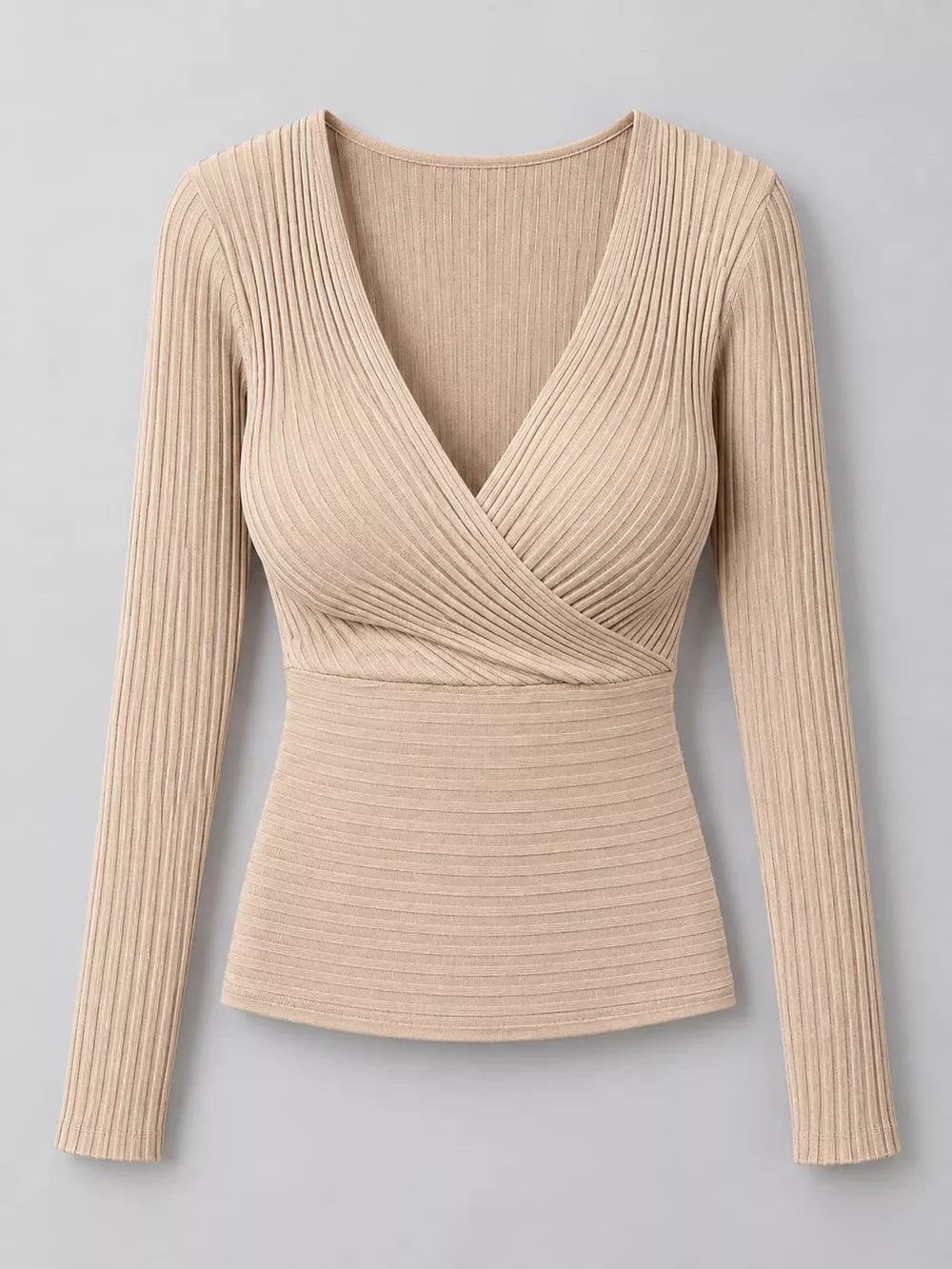 Full Size Ribbed Long Sleeve Slim Fit T-Shirt Plus Size, image 15