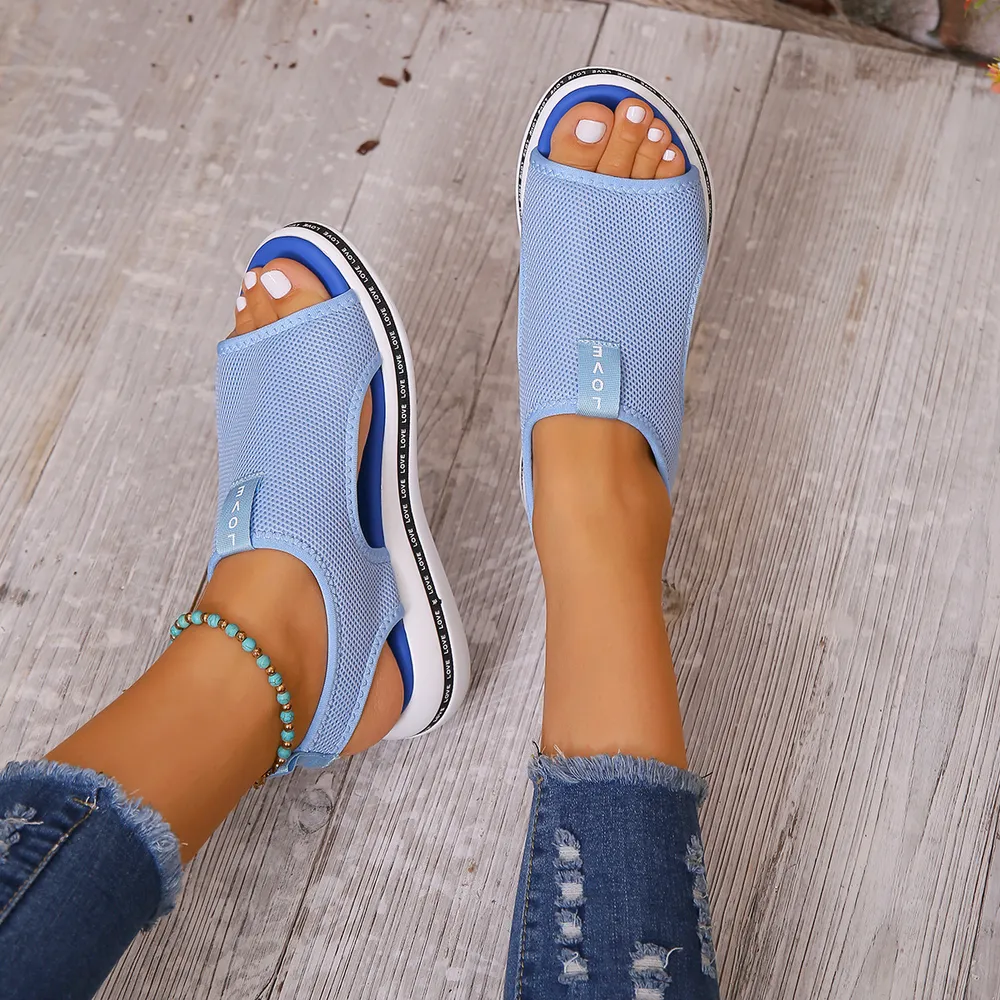 Mesh Open Toe Platform Sandals, image 10