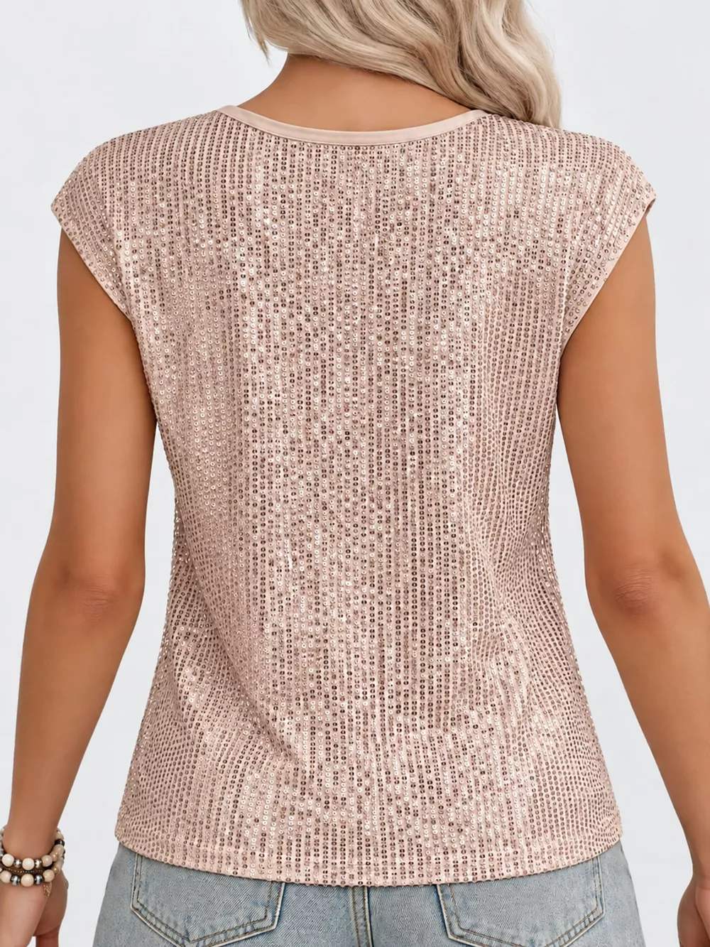 Sequin Round Neck Tank, image 12