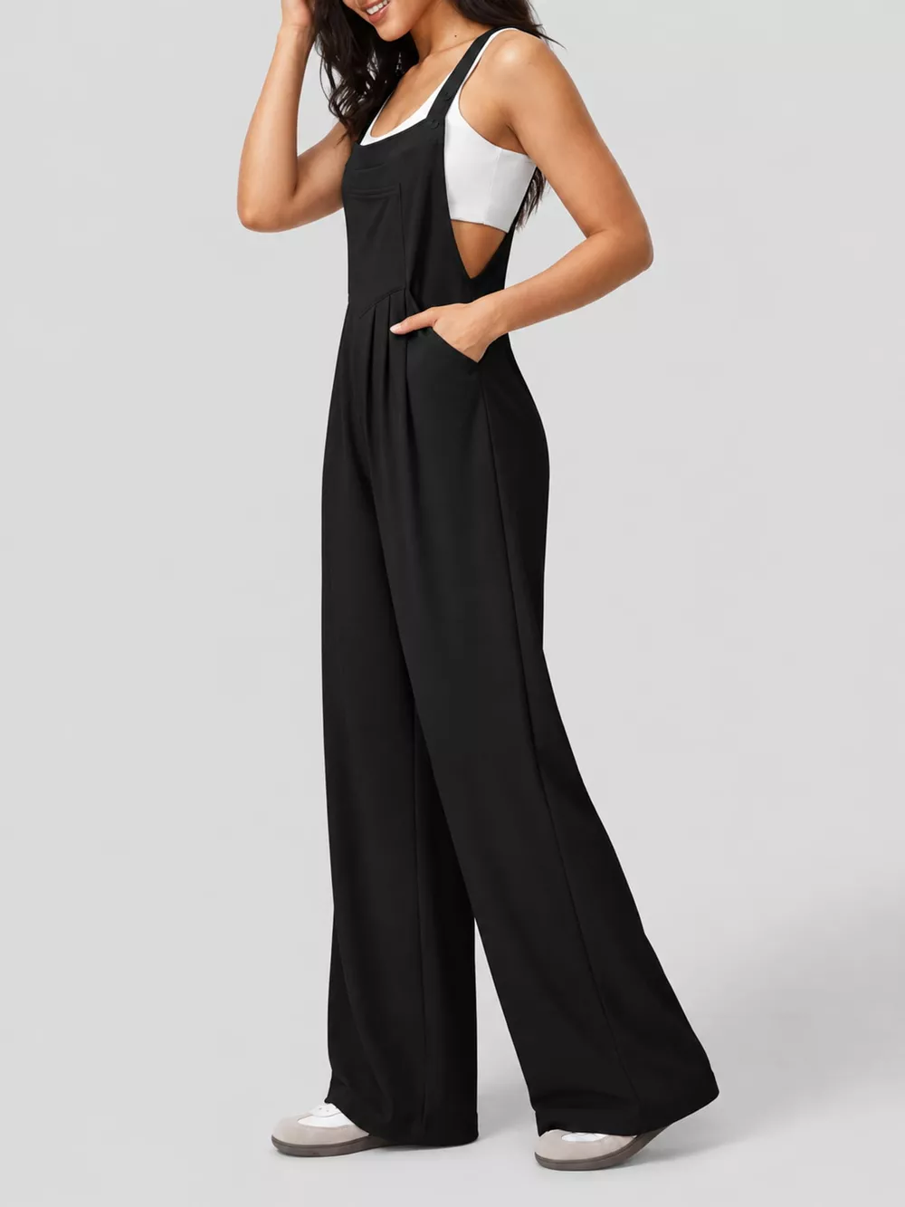 Wide Strap Wide-Leg Overalls, image 7