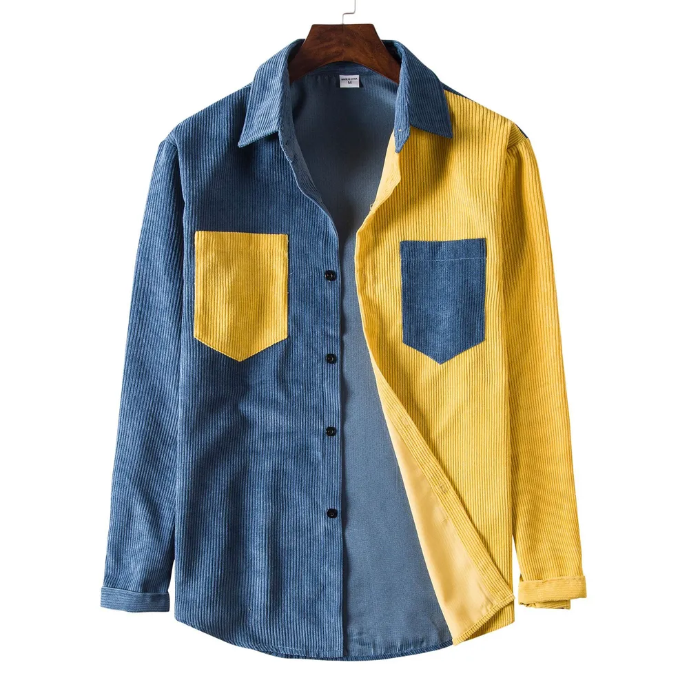 Men's Plus Size Two Tone Long Sleeve Shirt, image 2