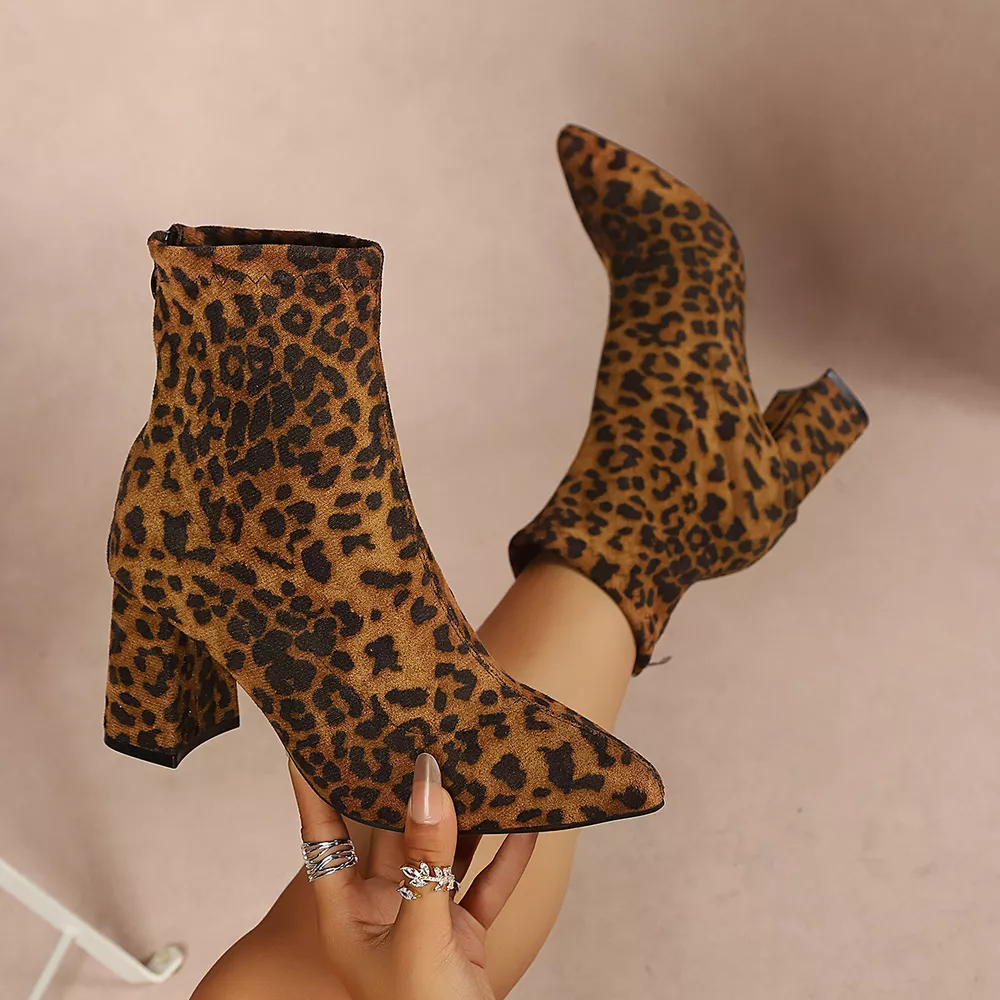 Point Toe Block Heel Ankle Boots, image 3