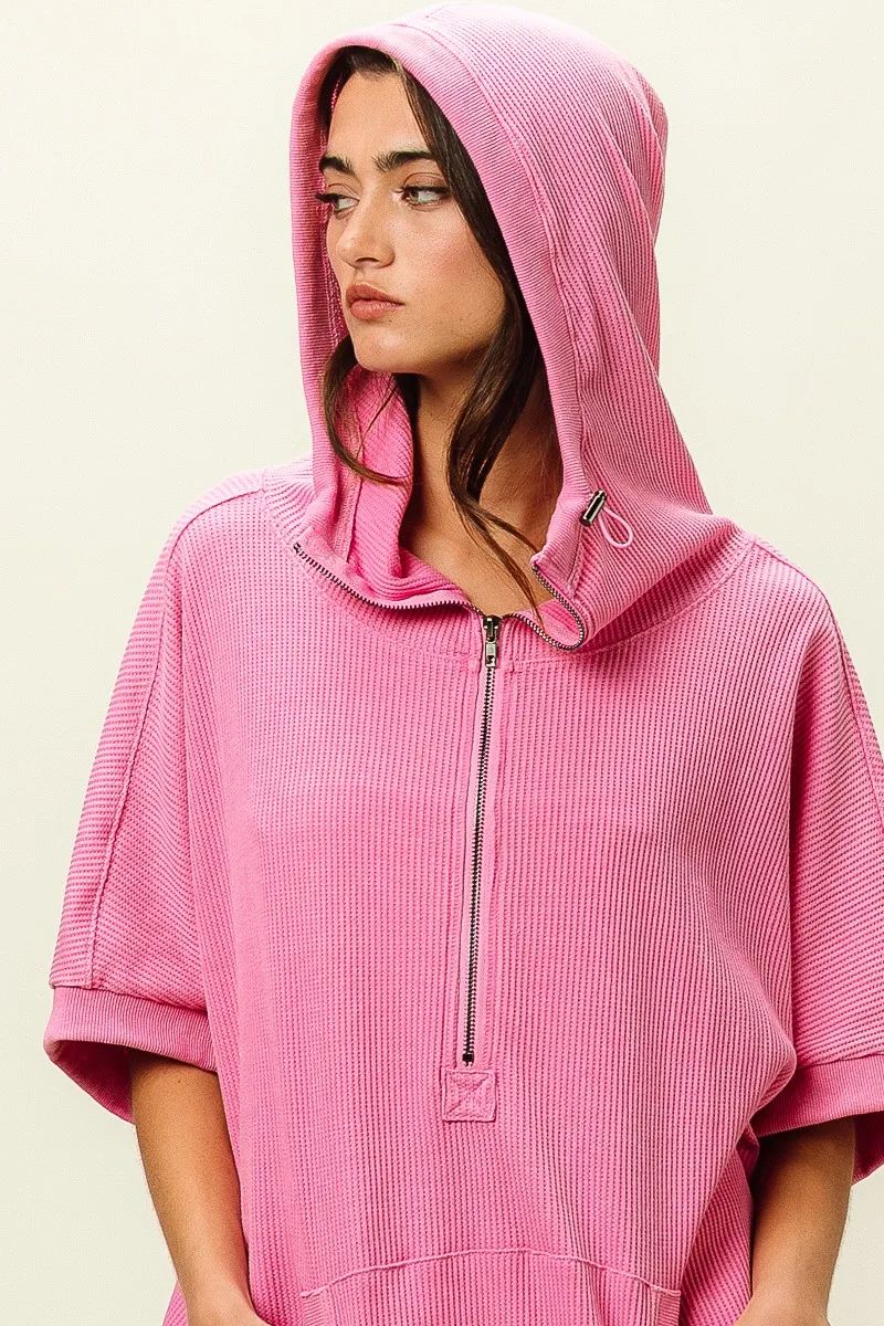 Vintage Washed Waffle Thermal Hoodie, image 2