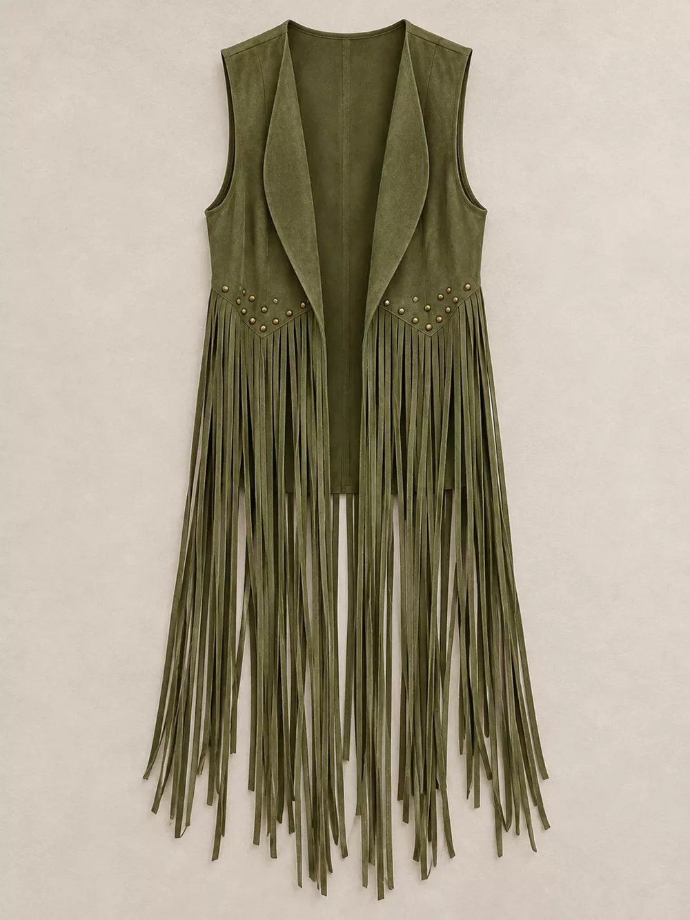 Studded Fringe Vest Coat, image 9