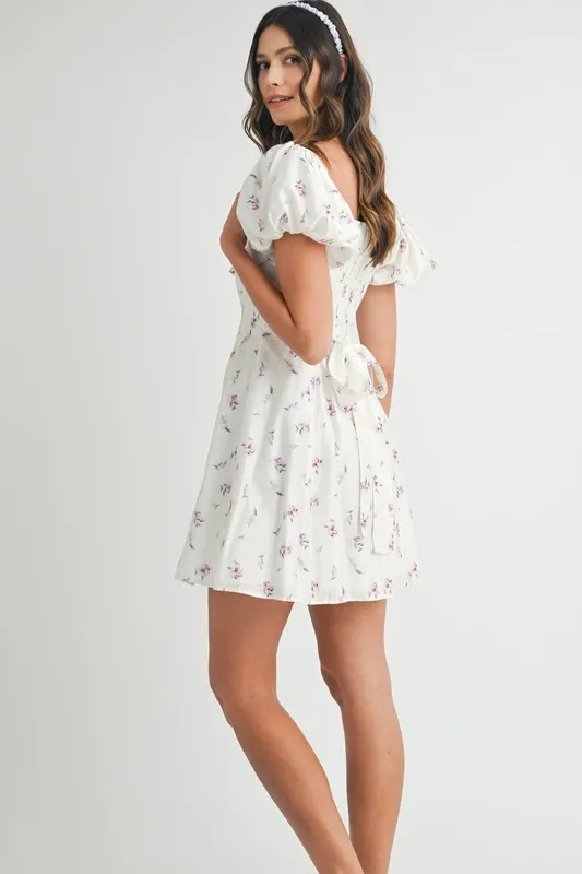 Floral Print Puff Sleeve Mini Dress, image 10