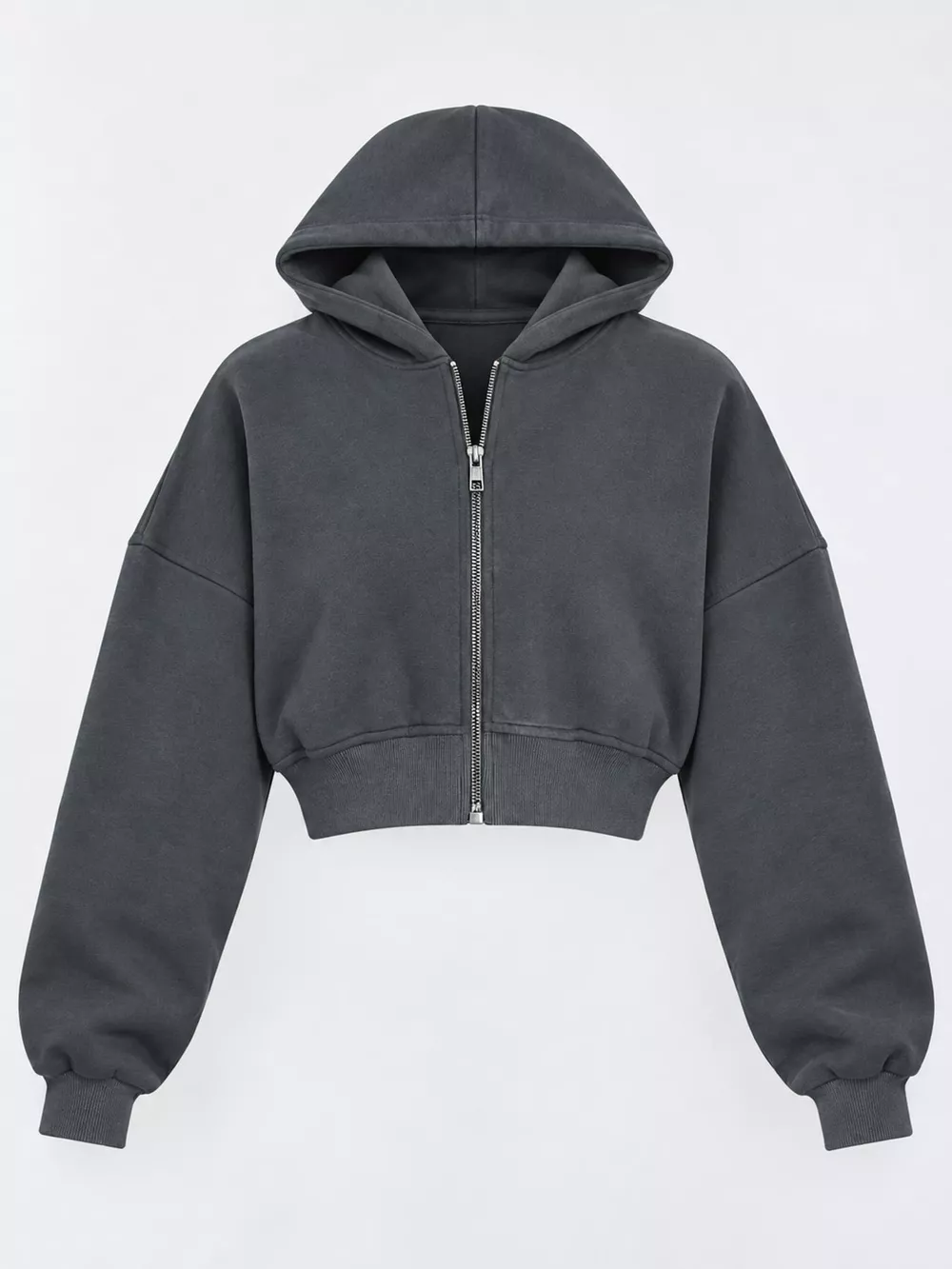 Zip-Up Cropped Hoodie, image 14