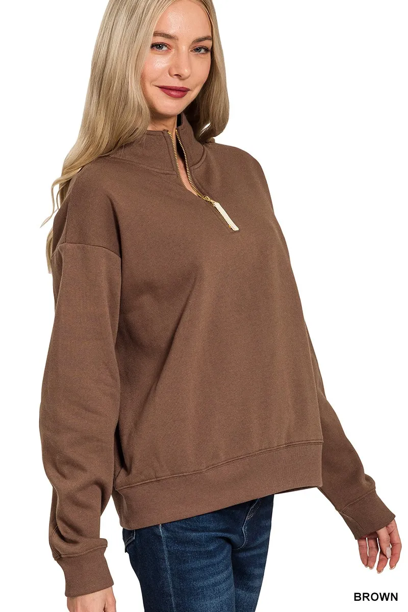Fleece Half Zip Sweatshirt, image 2