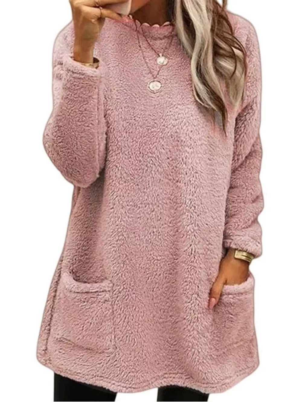 Full Size Fleece Dropped Shoulder Sweatshirt Plus Size, image 9