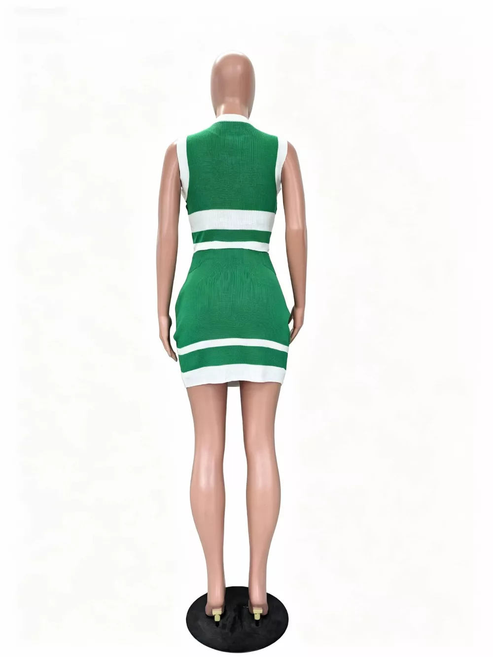 Contrast Trim Tank and Skirt Knit Set, image 9