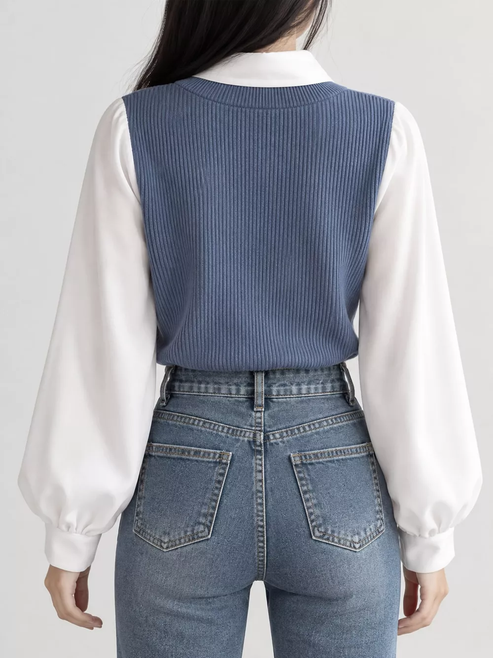 Layered Look Long Sleeve Blouse, image 6