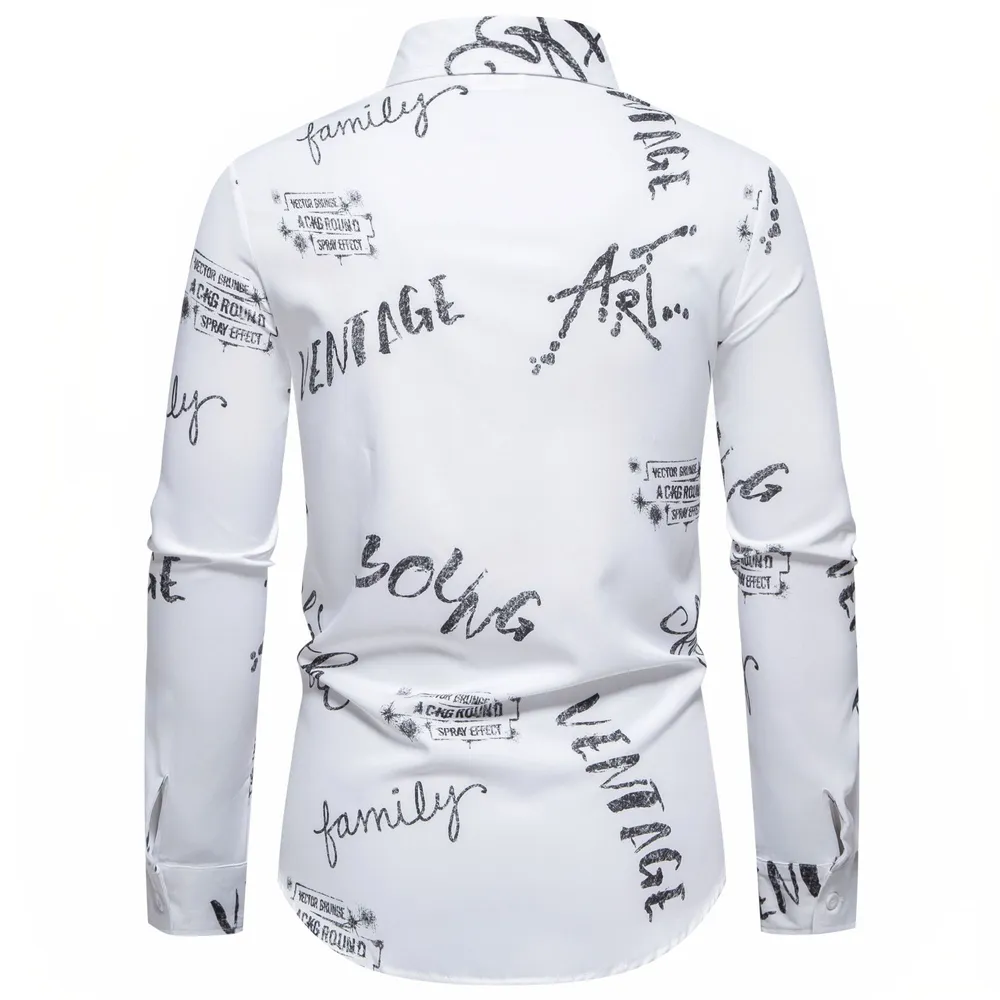 Men's Printed Long Sleeve Button-Up Shirt, image 3