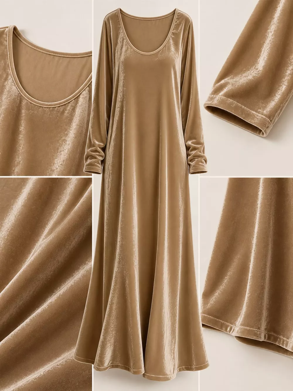 Velvet Long-Sleeve Maxi Dress, image 20