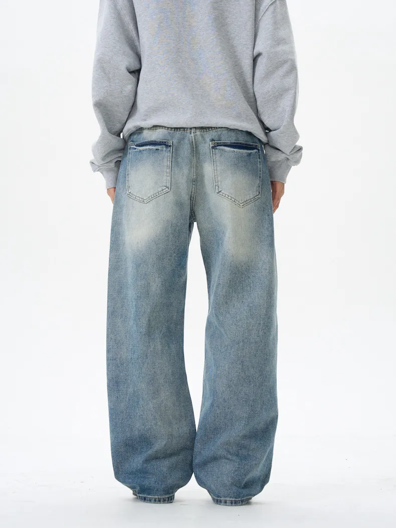 Men's Wash Wide Leg Jeans, image 4