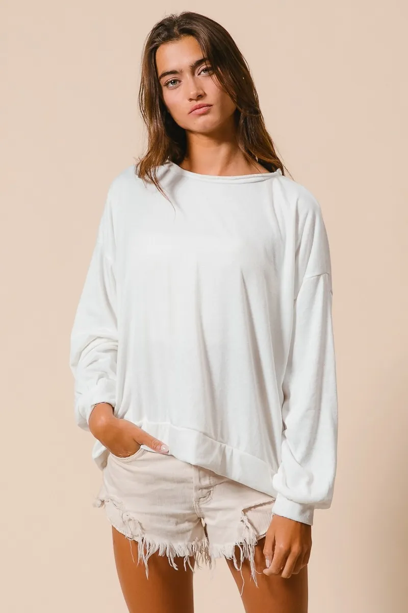 Loop Terry Pull Over With Cut Edge Band