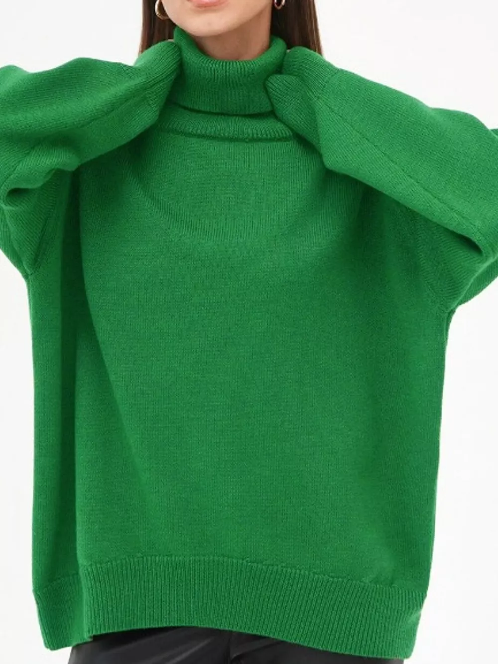Oversized Turtleneck Dropped Shoulder Sweater, image 18