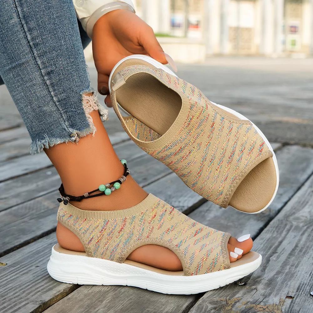Peep Toe Flats Sandals, image 6
