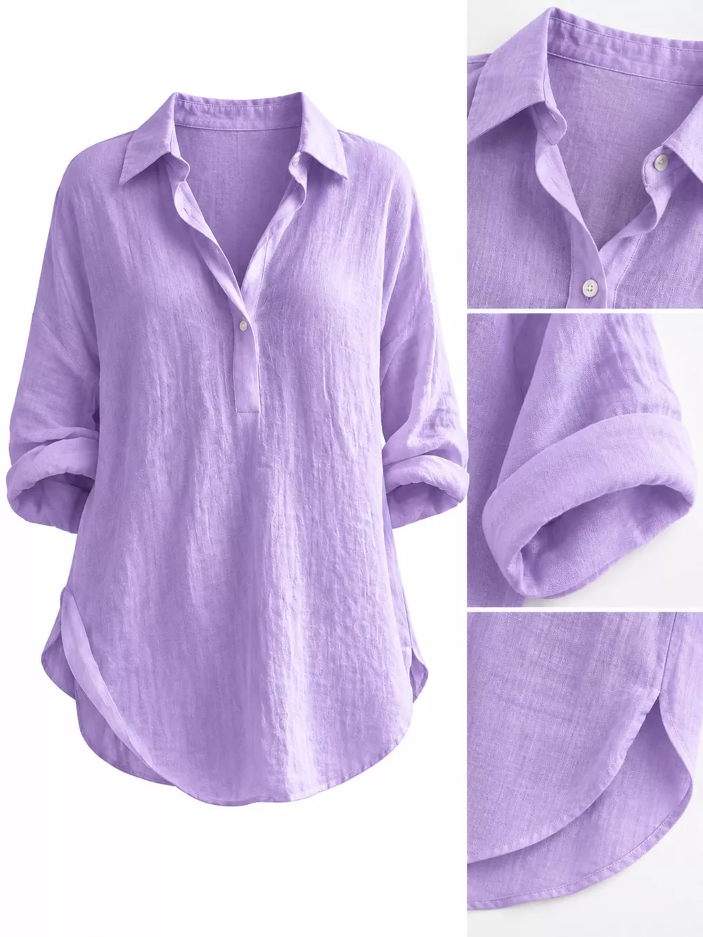 Collared Neck Long Sleeve Blouse, image 17
