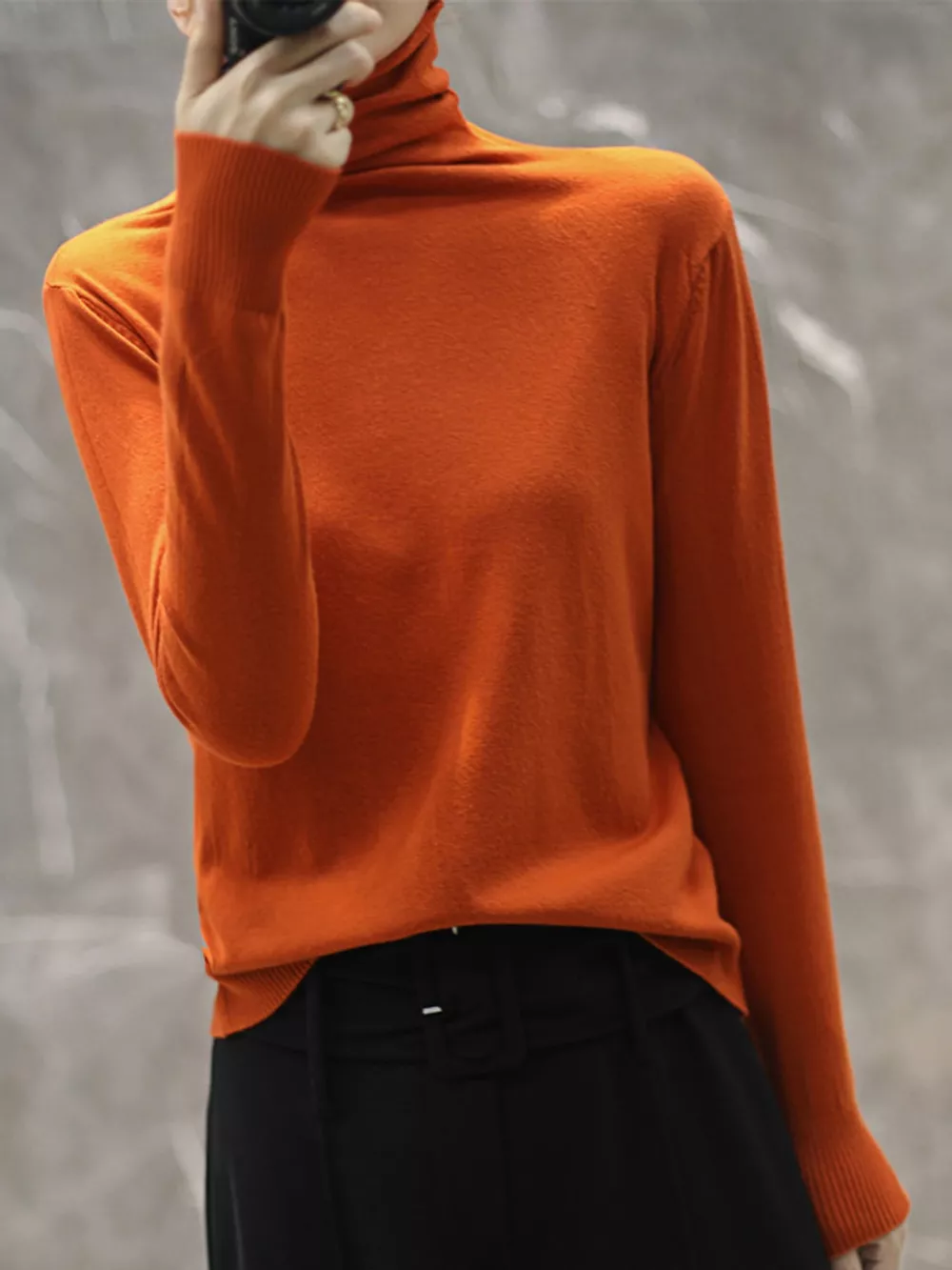 Full Size Slim-Fit Turtleneck Knit Top Plus Size, image 31