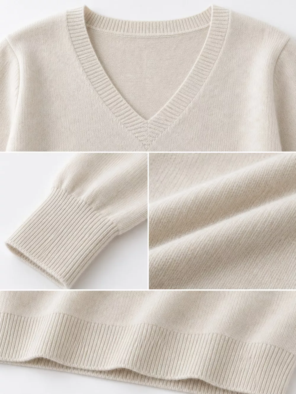 V-Neck Solid Color Sweater, image 32