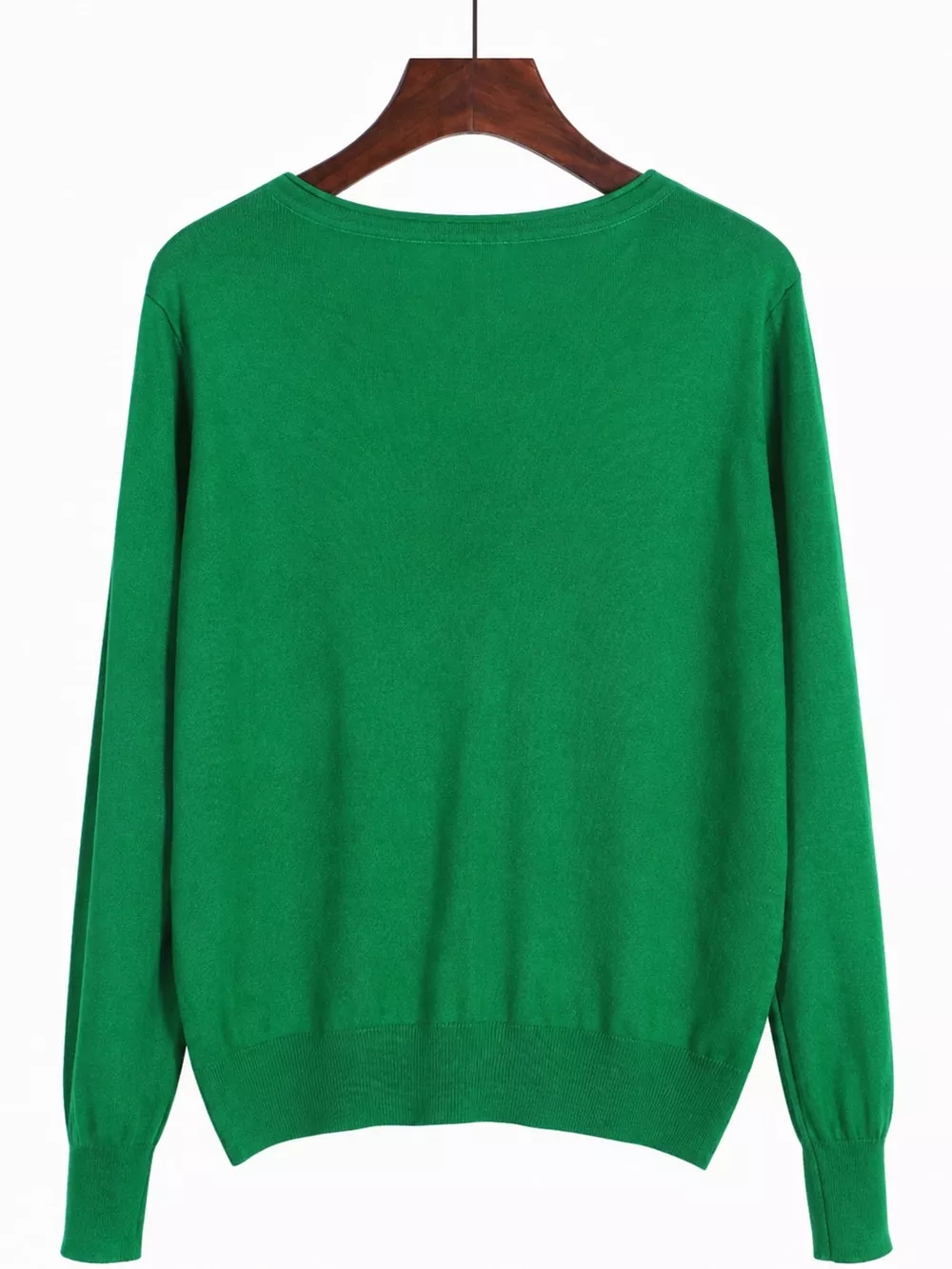 Classic V-Neck Button-Down Knit Cardigan, image 36