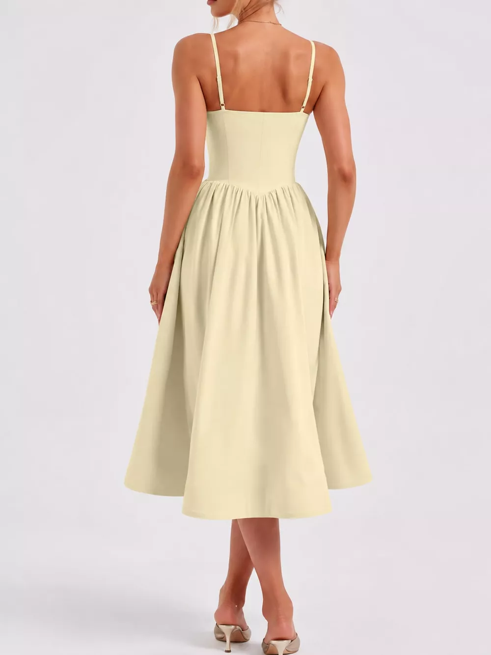 Sweetheart Neck Midi Cami Dress, image 33